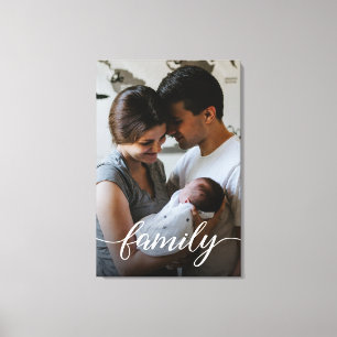 Toile personnalisée avec écriture "Famille" pour p
