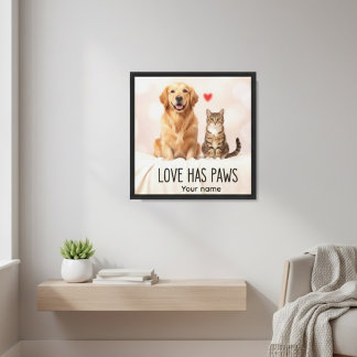 Toile personnalisée Love Has Paws