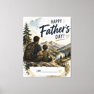 Toile personnalisée père-fils montagne