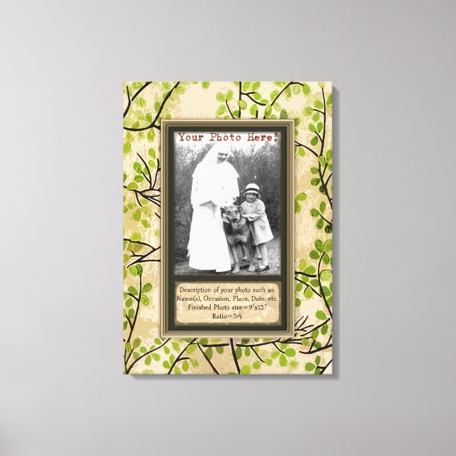 Toile Personnaliser Portrait dans Branches Printemps Fau (Recto)