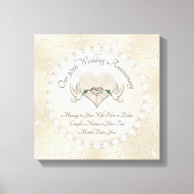 Toile Personnalisez le cadeau du 30e anniversaire de Mar (Recto)