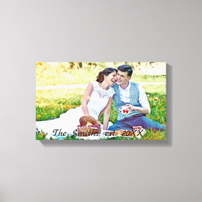 Toile Personnalisez votre photo de mariage préférée sur (Recto)