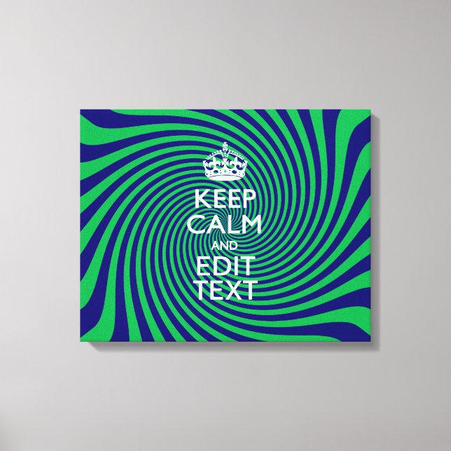 Toile Personnalized Keep Calm Blue and Green with a Twis (Recto)