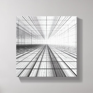 Toile perspective de grille architecturale, art de fil d