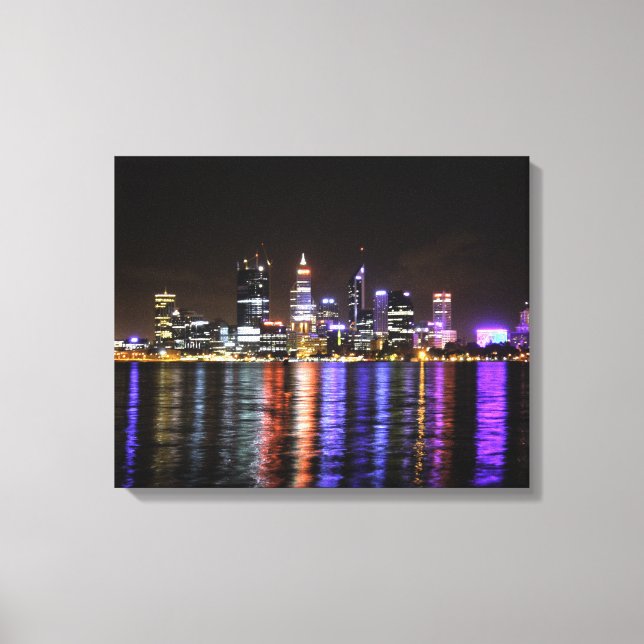 Toile Perth CBD la nuit (Recto)