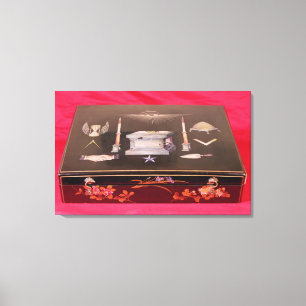 Toile Petit cas en bois, avec des symboles de