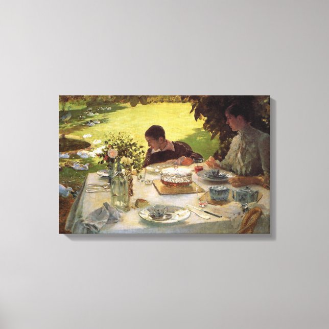 Toile Petit déjeuner formel dans le jardin (Recto)