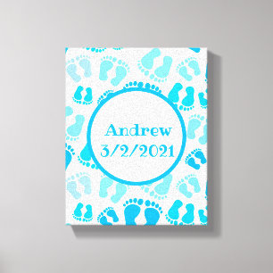 Toile Petit Garçon personnalisé Pieds bébé