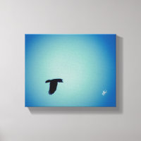 Petit oiseau volant Art Bleu ciel menthe