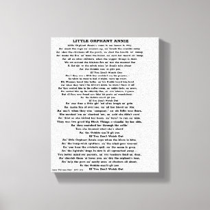 TOILE PETIT ORPHANT ANNIE POEM