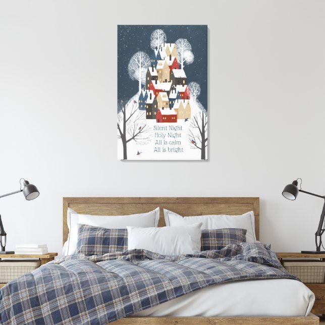 Toile Petit Village De Charme Sur Un Poème Nocturne Sile (Insitu(Chambre))