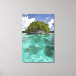 Toile Petite île à Palau, Micronésie Note la vague