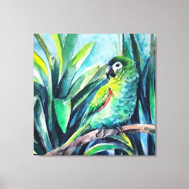 Toile Petite macaw verte (Recto)