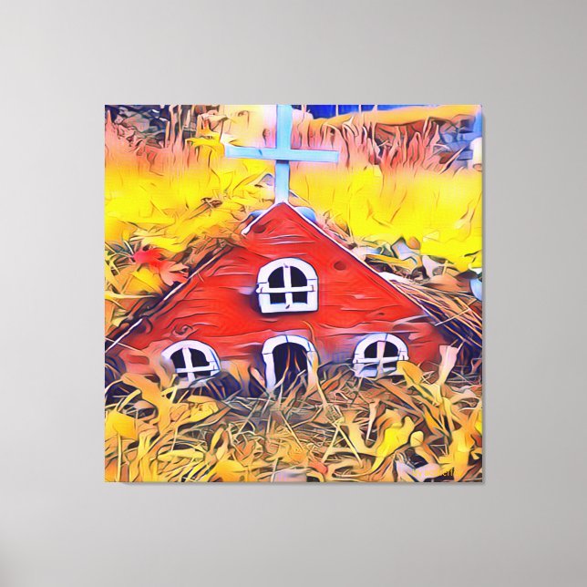 Toile Petite Maison de Fée Rouge (Recto)
