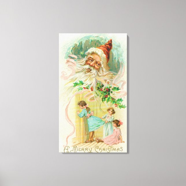 Toile Petites filles espionnant à travers la porte de la (Recto)