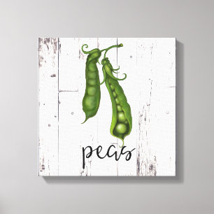 Toile Petits pois verts Art pour la cuisine de ferme rus