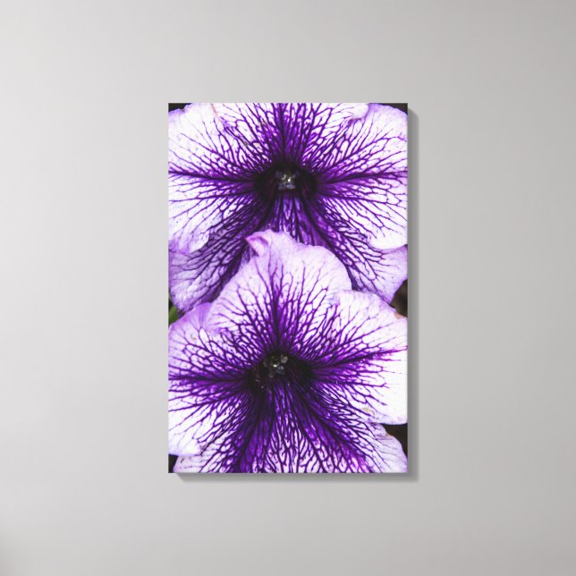 Toile Pétunias violet Triptyque Mur Art (Recto)