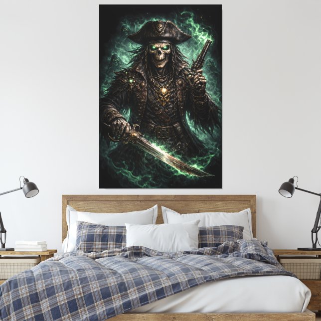Toile Phantom Pirate Skull – Dark Fantasy Reaper (Insitu(Chambre))