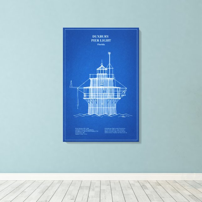 Toile Phare de Duxbury Pier Light - Massachusetts – AD (Insitu (Plancher de Bois))