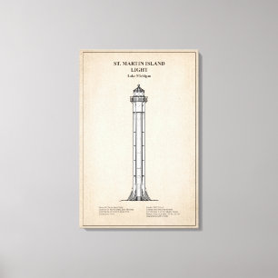 Toile Phare de l'île St. Martin - Michigan - SBD
