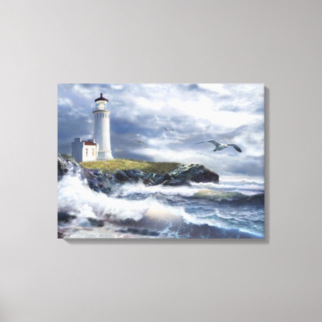 Toile Phare de North Head à la veille d'une tempête (Recto)