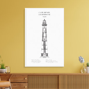 Toile Phare du cap Henry - Virginie - BD