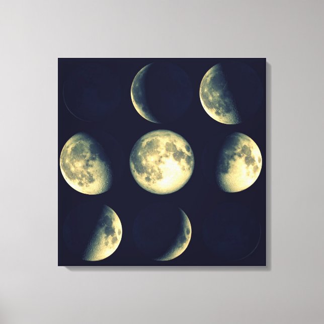 Toile Phases de la Lune ~ Cycle lunaire (Recto)