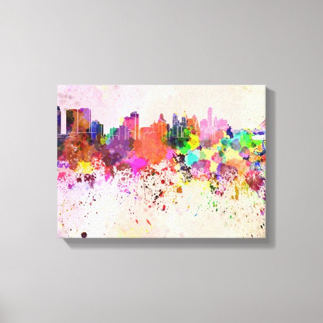 Toile Philadelphie skyline in background watercolor (Recto)