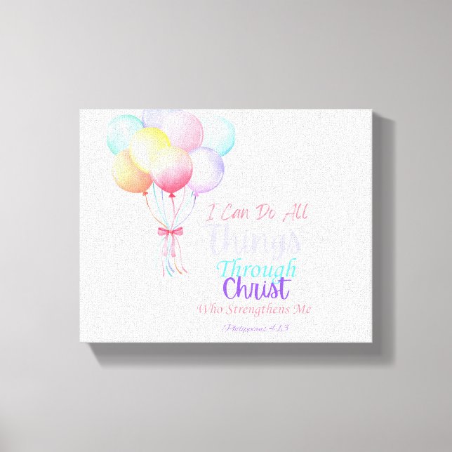 Toile Philippiens 4:13 Bible Verse Canvas (Recto)