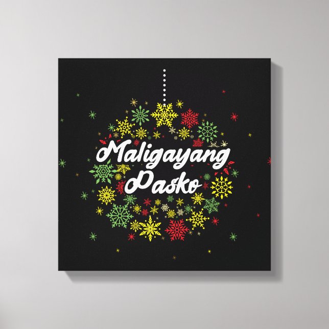 Toile Philippines Noël Maligayang Pasko Snowflakes (Recto)