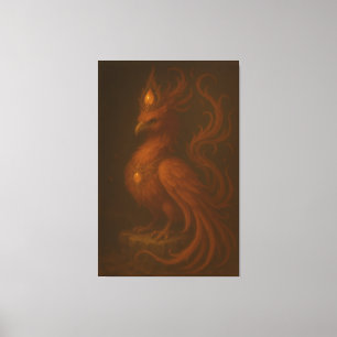 Toile Phoenix Doré Royal – Collection d'Art Fin Élitaire