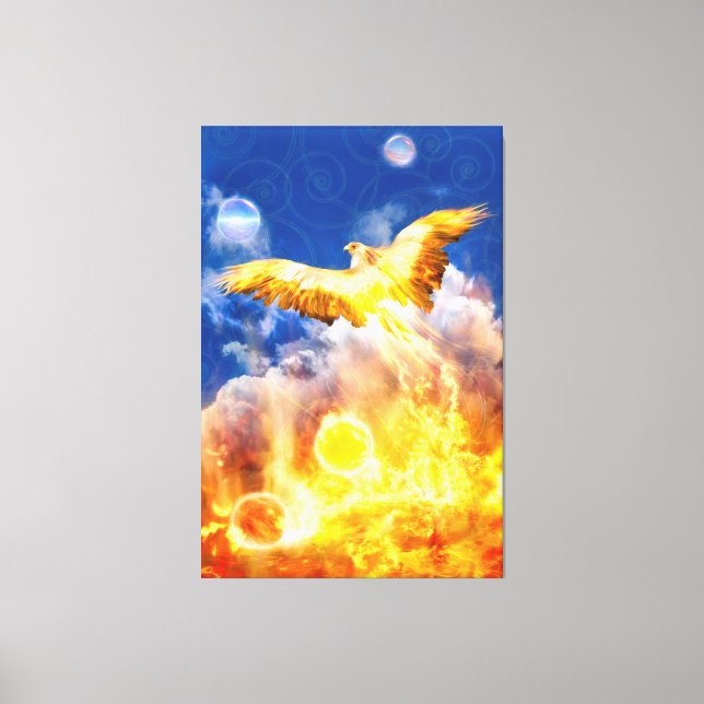 Toile Phoenix Oiseau S'ÉLÈVE AU-DESSUS DE VOS PROBLÈMES (Recto)