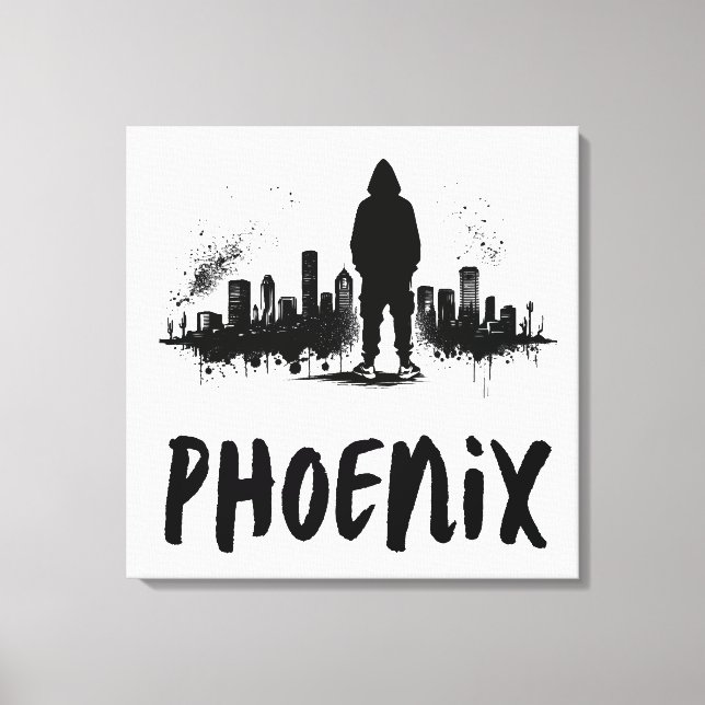 Toile Phoenix Skyline Ink Splatz Art (Recto)