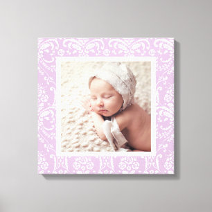 Toile Photo bébé personnalisée et Damask Border Nursery 