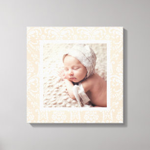 Toile Photo bébé personnalisée et Damask Border Nursery 