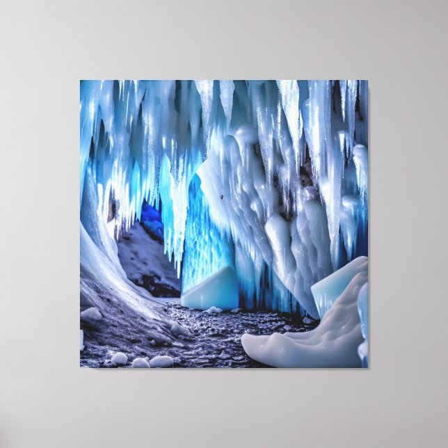 Toile Photo caverne bleue glace. (Recto)