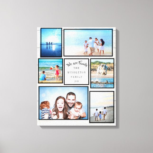 Toile Photo Collage Famille Rustique Nous sommes Famille (Recto)