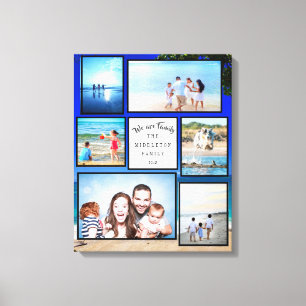 Toile Photo Collage Family Beach