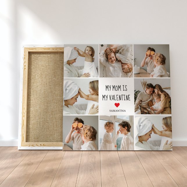 Toile Photo Collage | Ma mère est mon cadeau Valentine (Créateur téléchargé)