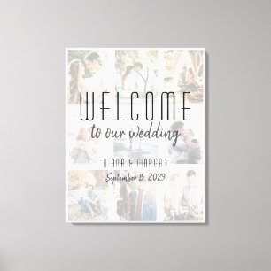 Toile Photo Collage Mariage Bienvenue
