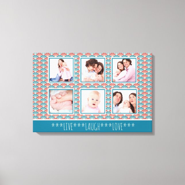 Toile Photo Collage with Decorative Fan Pattern (Recto)