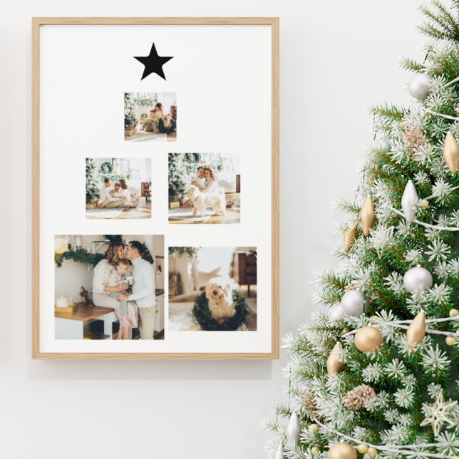 Toile Photo d'arbre de Noël familial moderne avec étoile (Créateur téléchargé)