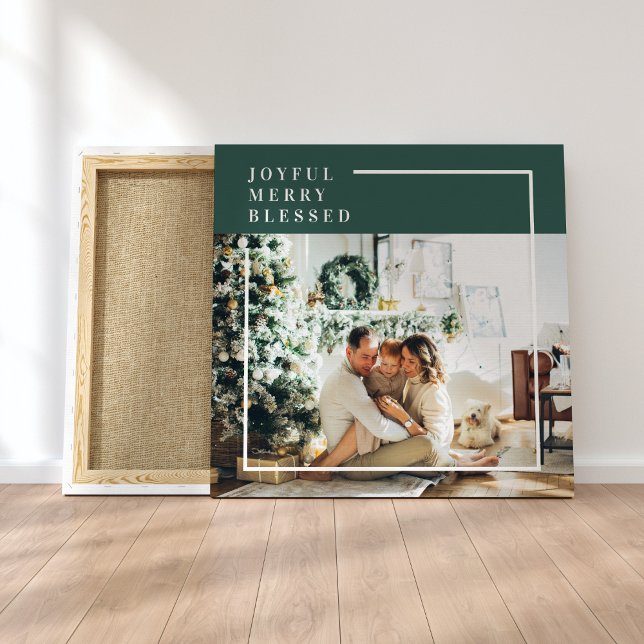 Toile Photo de famille moderne | Joyeux Joyeux Joyeux Bé (Créateur téléchargé)