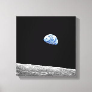 Toile Photo de la Terre prise par Apollo 8 en orbite lun