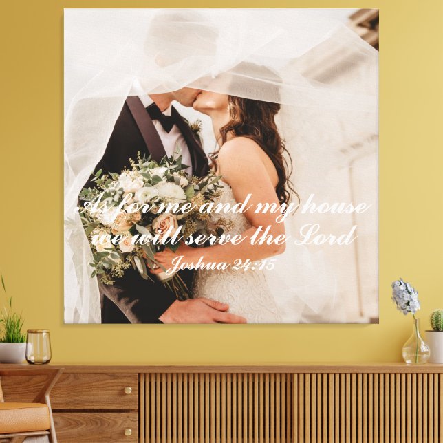 Toile Photo de mariage avec Écriture chrétienne (Insitu(Salon))