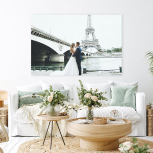 Toile Photo de mariage personnalisée réelle