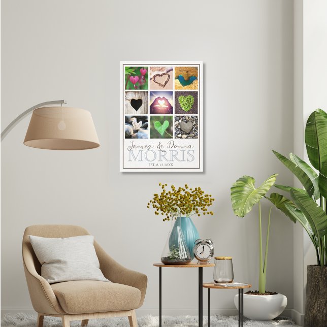 Toile Photo de monogramme réchauffant le cœur (Créateur téléchargé)