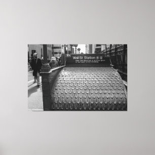 Toile Photo de New York City Wall Street dans noir et le