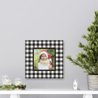 Photo de Noël de ferme à carreaux Buffalo noirs