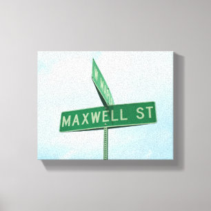 Toile Photo de panneau de rue Maxwell St dans les toilet